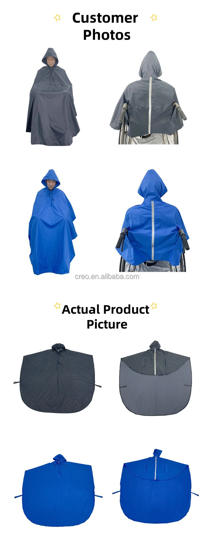 product waterproof wheelchair raincoat adults elderly outdoor lightweight breathable rainwears with reflective strip wheelchair ponchos-36