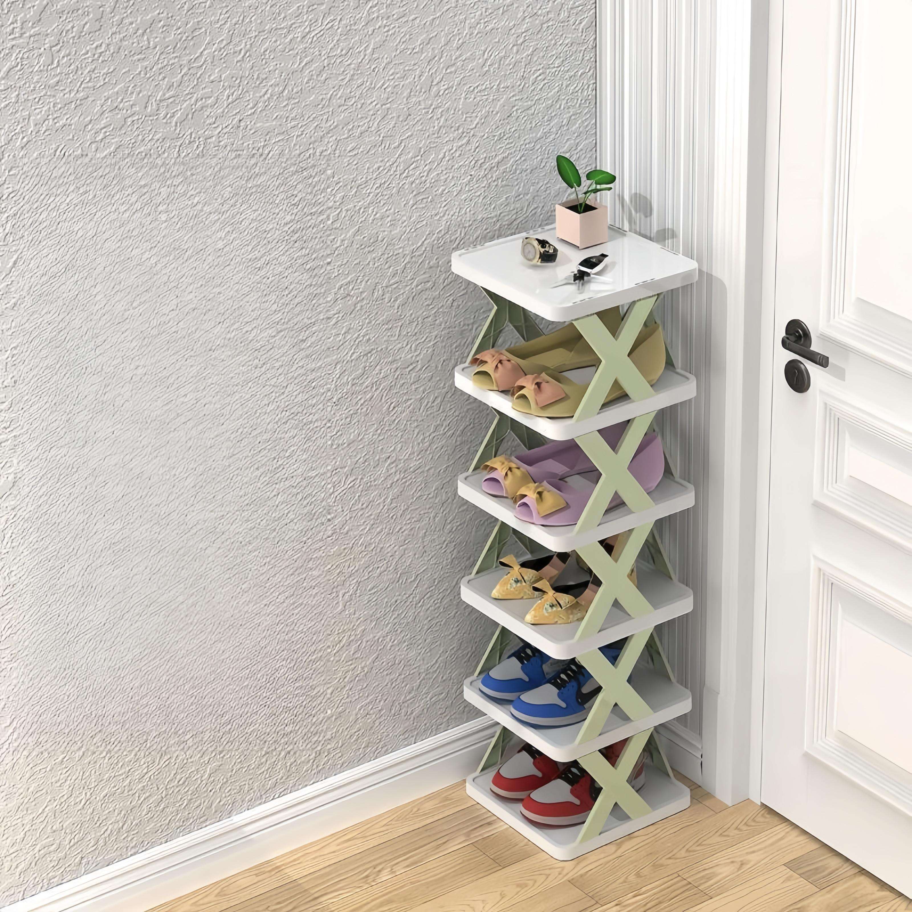 Hot Selling Multi-Layer Shoe Rack Stackable Standing PP Plastic Shoes Storage Organizer Shelf for for Hallway Entrance Bedroom details