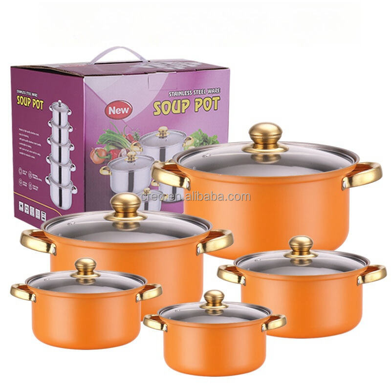 Hot Selling Stainless Steel Non-Stick Cookware Set With Glass Cover Lid Soup Pot Stew Pot-Modern Smokeless Kitchen Accessory supplier