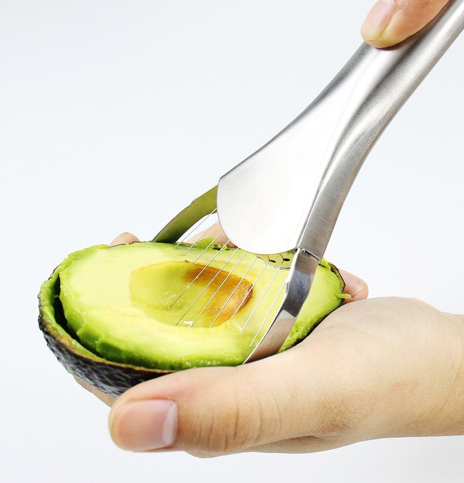 product wholesale kitchen gadgets avocado slicer stainless steel avocado corer  peeler pitaya avocado watermelon slicer and pitter tool-34