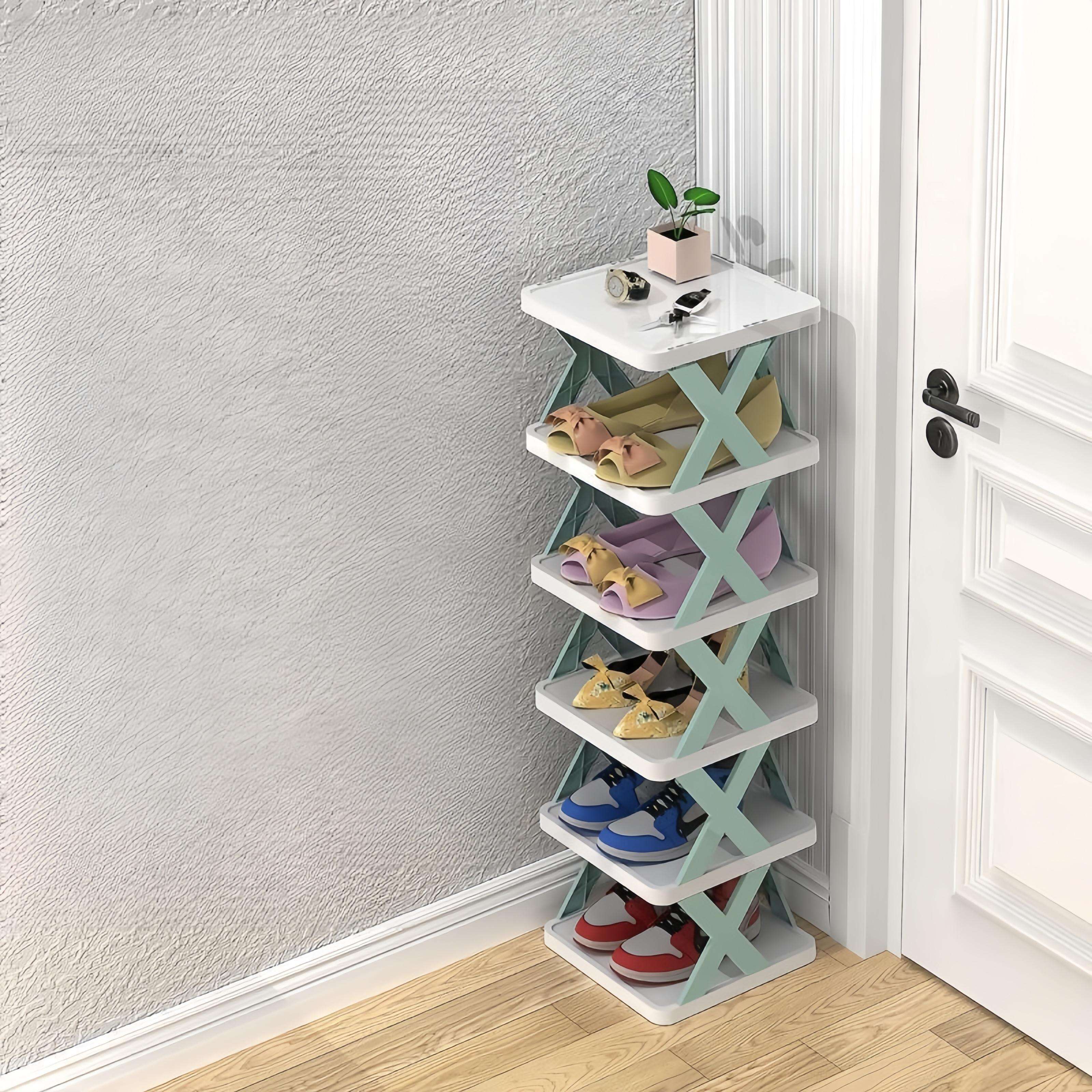 Hot Selling Multi-Layer Shoe Rack Stackable Standing PP Plastic Shoes Storage Organizer Shelf for for Hallway Entrance Bedroom details