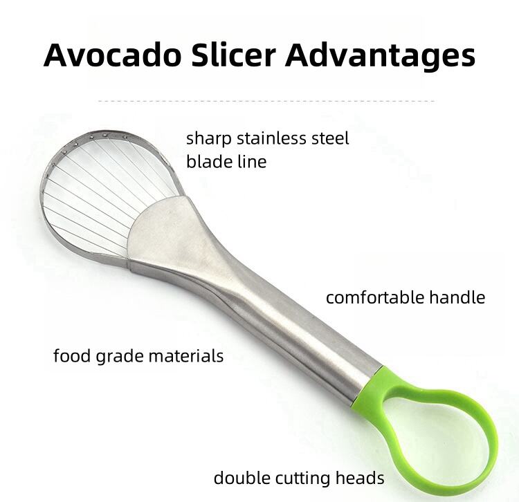 product wholesale kitchen gadgets avocado slicer stainless steel avocado corer  peeler pitaya avocado watermelon slicer and pitter tool-32