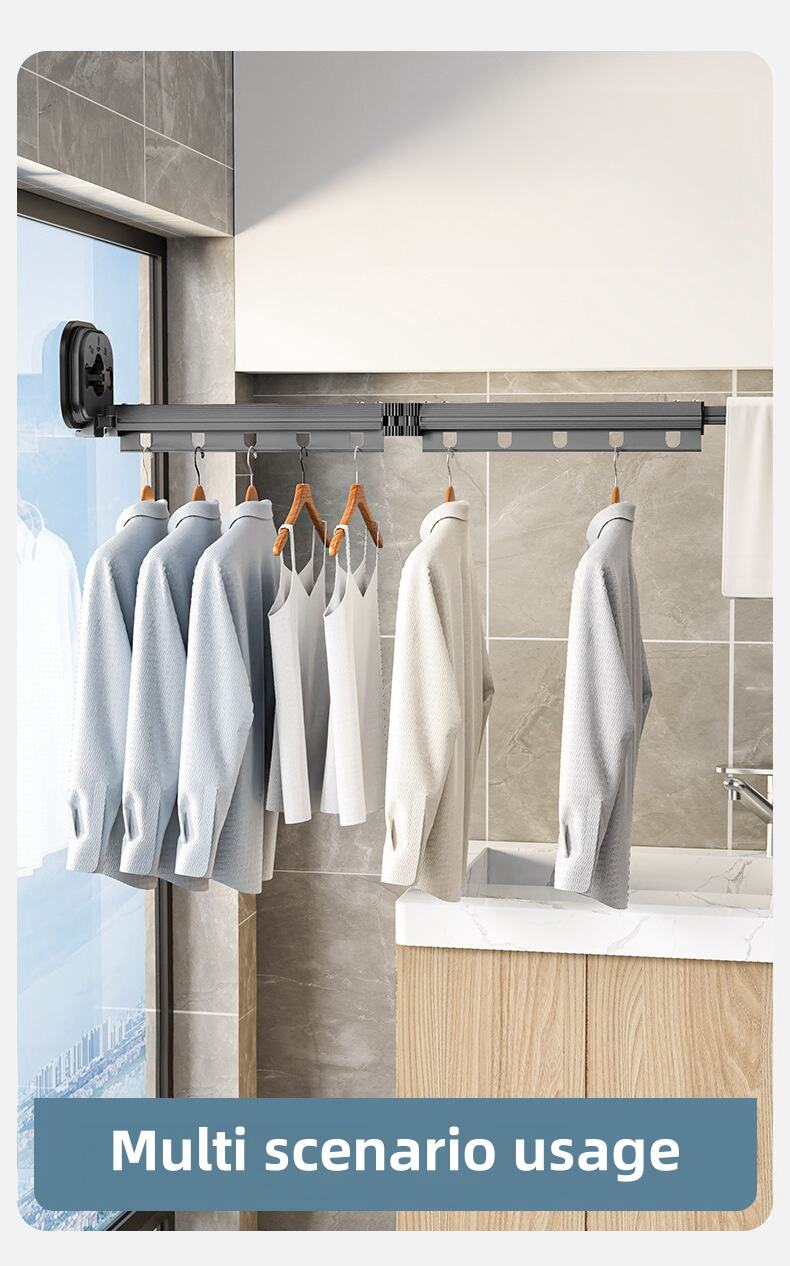 punch free retractable clothes dry rack for laundry room balcony-40