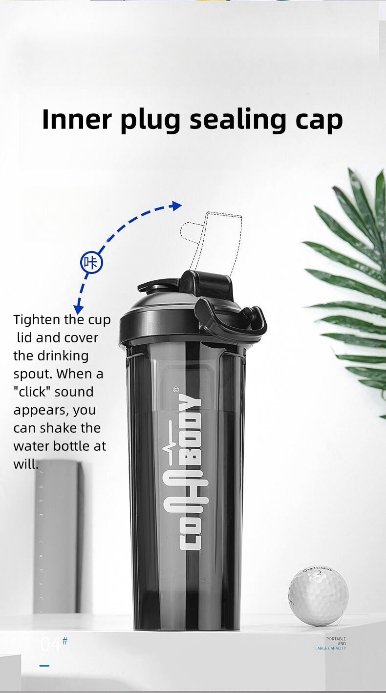 Custom American Tritan Shaker Bottle 700ml Bpa-free Plastic Protein Shake Bottle Workout Sports Fitness Gym Mixer Ball Water Cup details