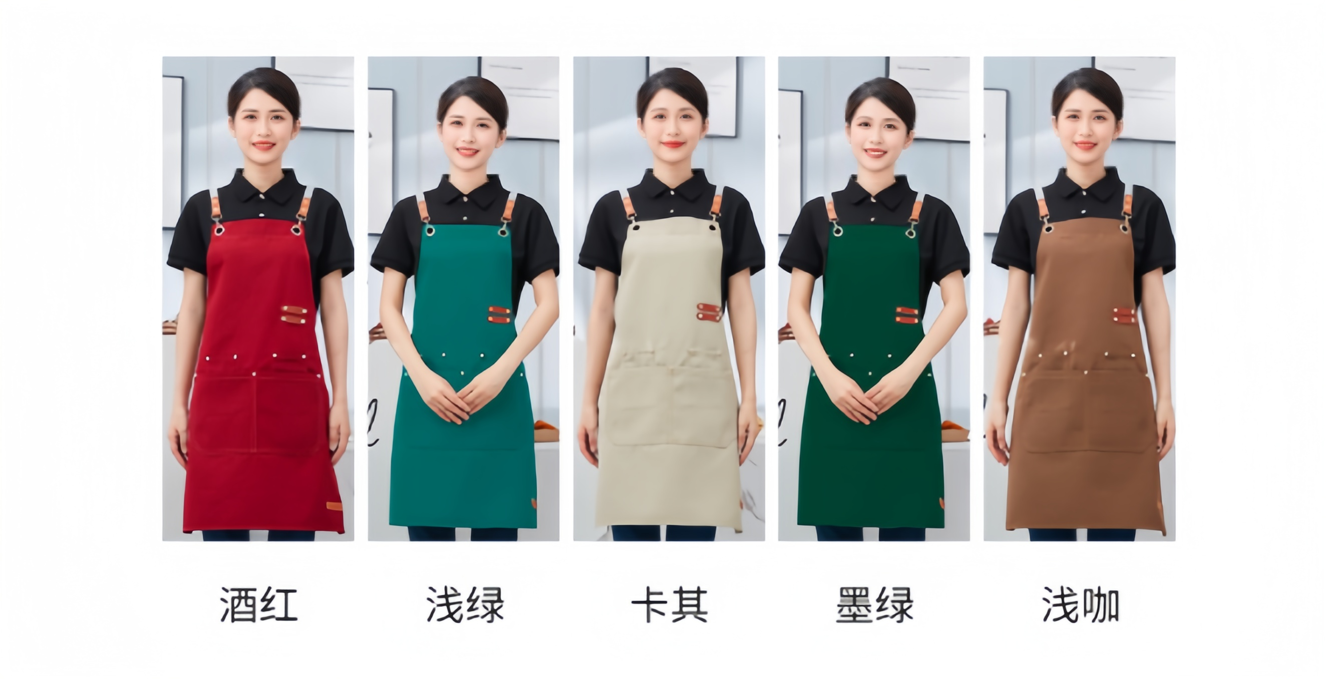 Wholesale Customized Waterproof Oil Resistant Kitchen Canvas Apron with Pockets for Restaurants Coffee Shops Garden BBQ Salons details