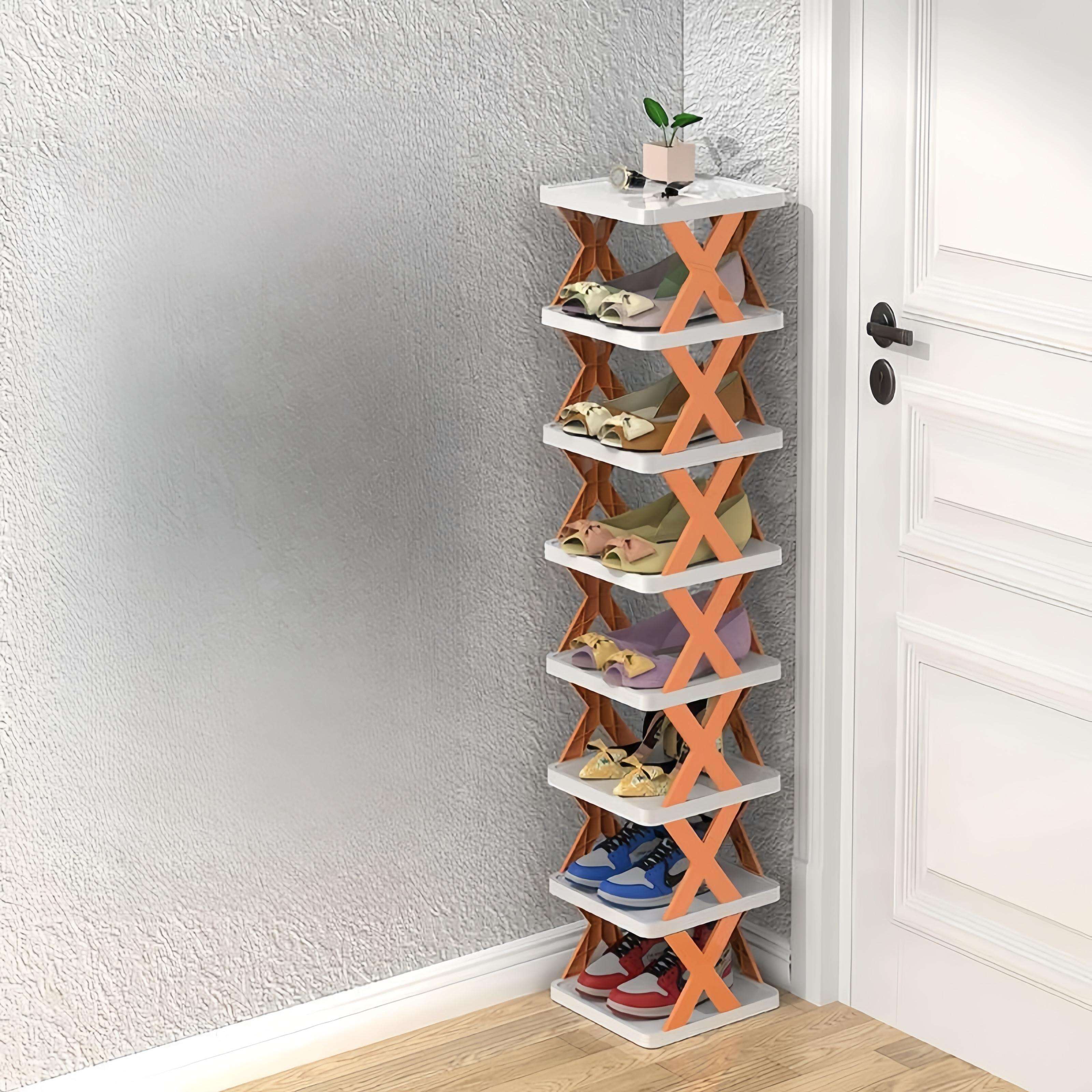 Hot Selling Multi-Layer Shoe Rack Stackable Standing PP Plastic Shoes Storage Organizer Shelf for for Hallway Entrance Bedroom details