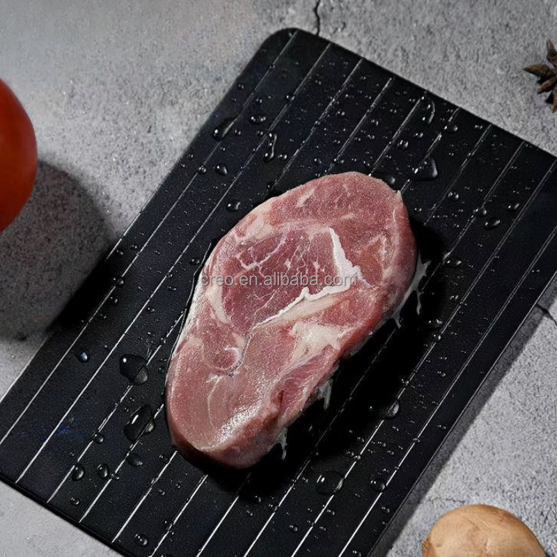 product creative metal fast defrosting tray aluminum meat thawing plate for home kitchen quick thawing frozen food steak-34