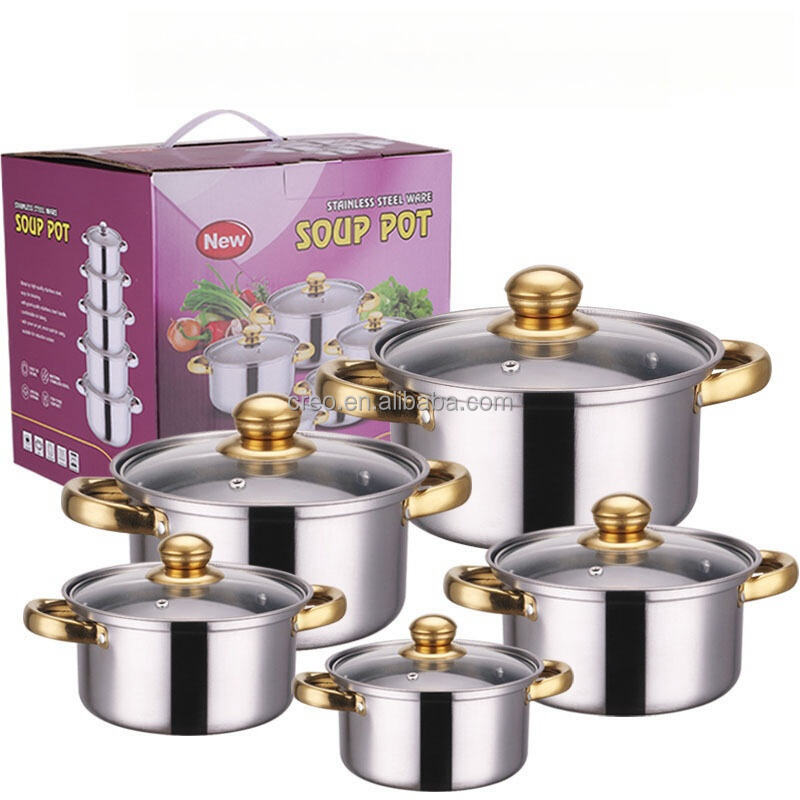 Hot Selling Stainless Steel Non-Stick Cookware Set With Glass Cover Lid Soup Pot Stew Pot-Modern Smokeless Kitchen Accessory supplier