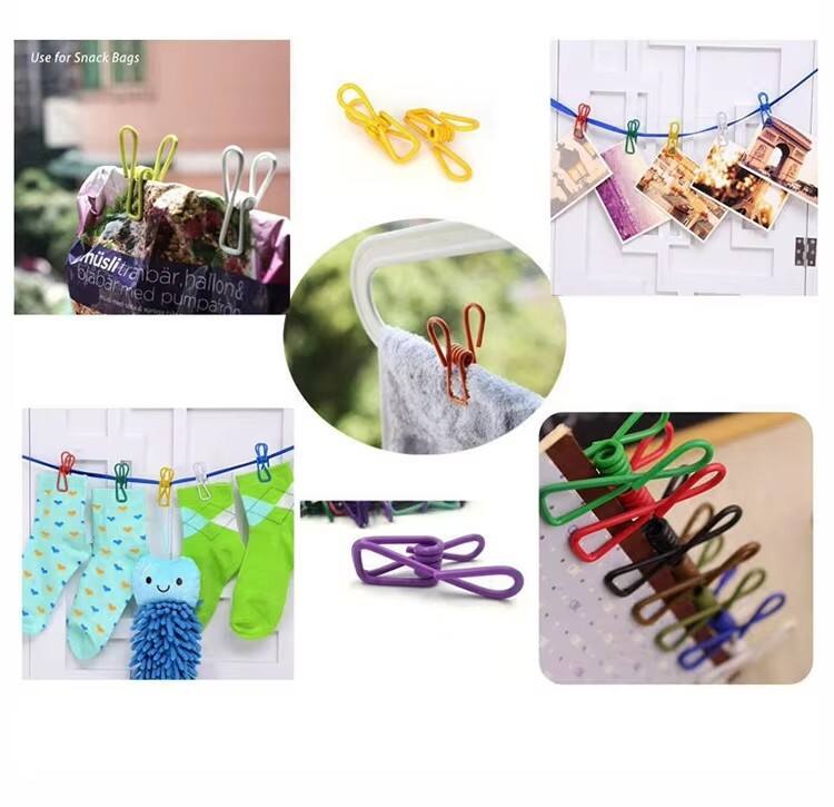 10 Pack Colored Clothespins Metal Clothes Drying Pegs Bag Clips for Sealing Food Bags Hanging Photos & Fixing Clothing details