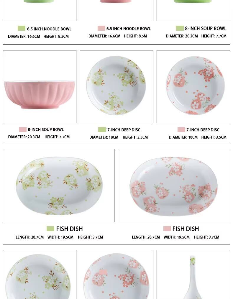 product creative japanese underglaze microwaveable dinnerware sakura bowl and plate set  for home party gifts  restaurant-37