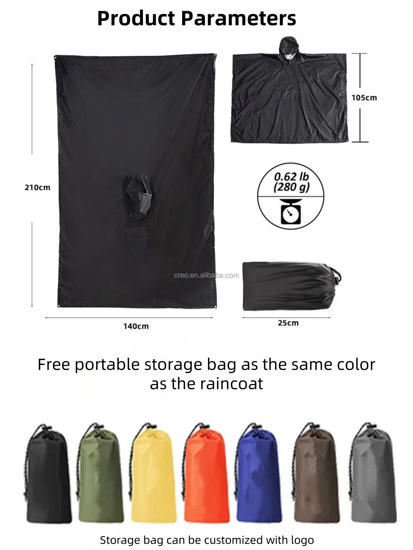 product custom quick dry 3 in 1 adults cloak raincoat with pocket waterproof rain poncho for outdoor cycling hiking camping travel-36