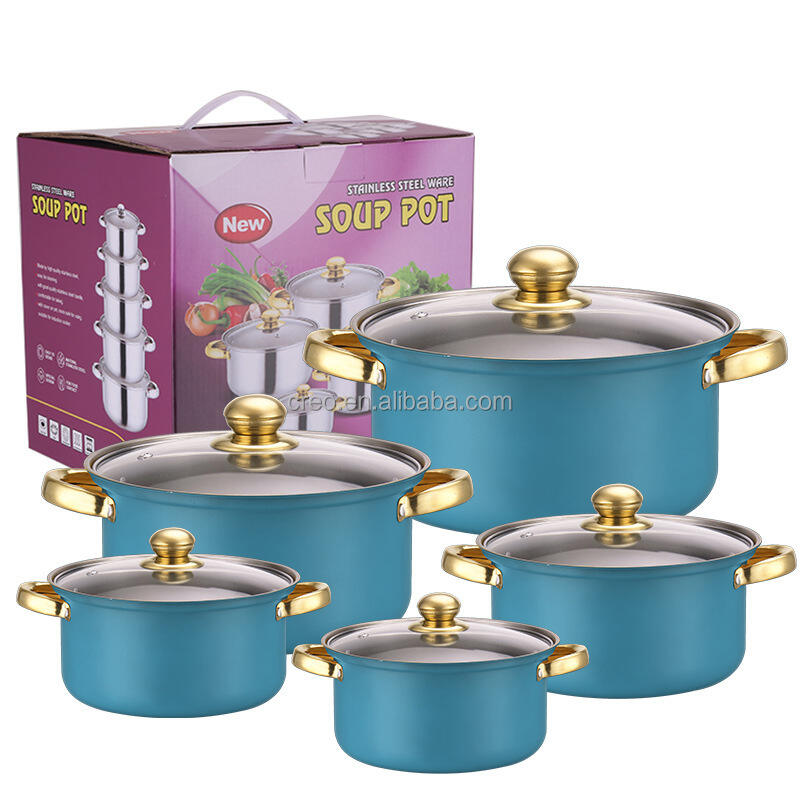 Hot Selling Stainless Steel Non-Stick Cookware Set With Glass Cover Lid Soup Pot Stew Pot-Modern Smokeless Kitchen Accessory supplier