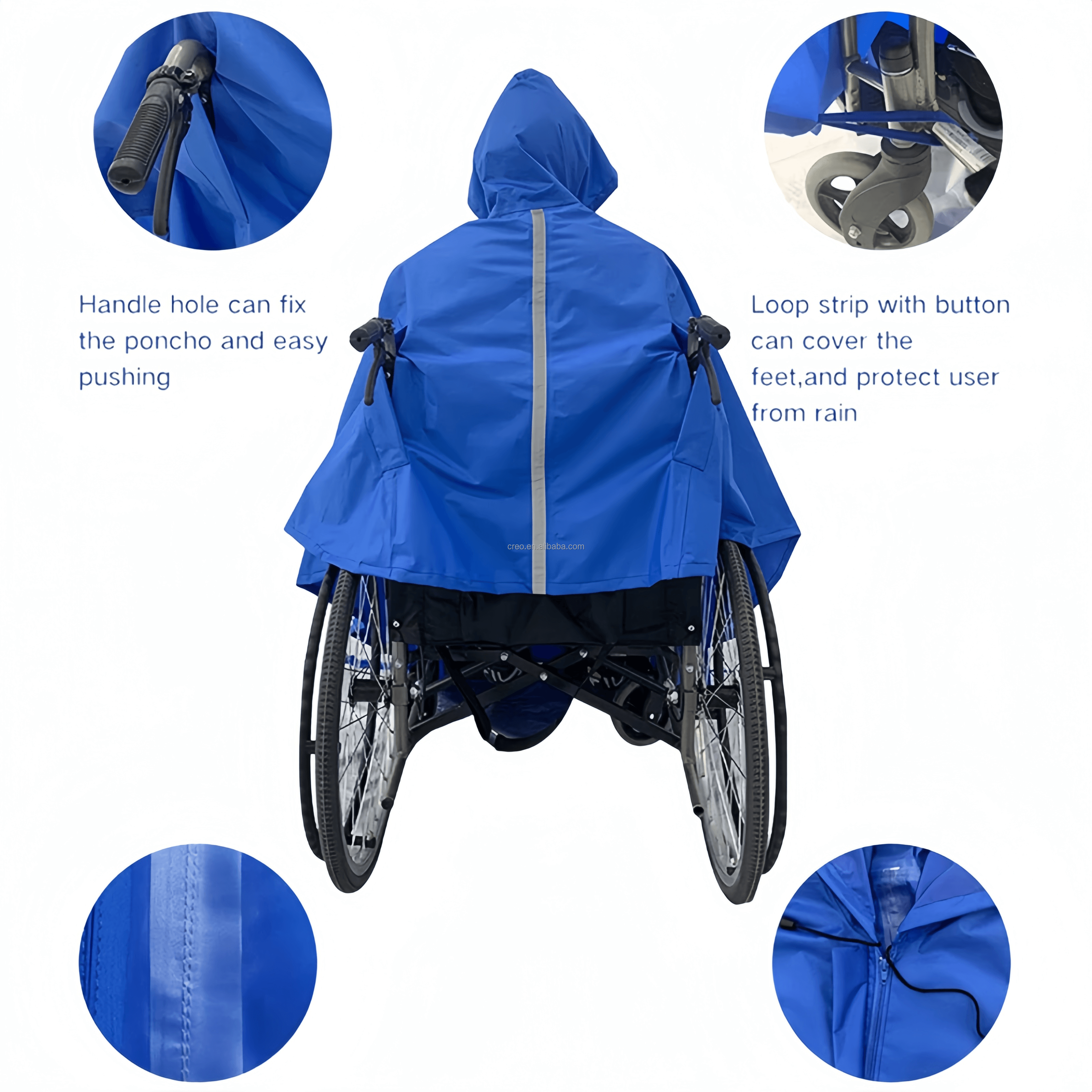 product waterproof wheelchair raincoat adults elderly outdoor lightweight breathable rainwears with reflective strip wheelchair ponchos-32