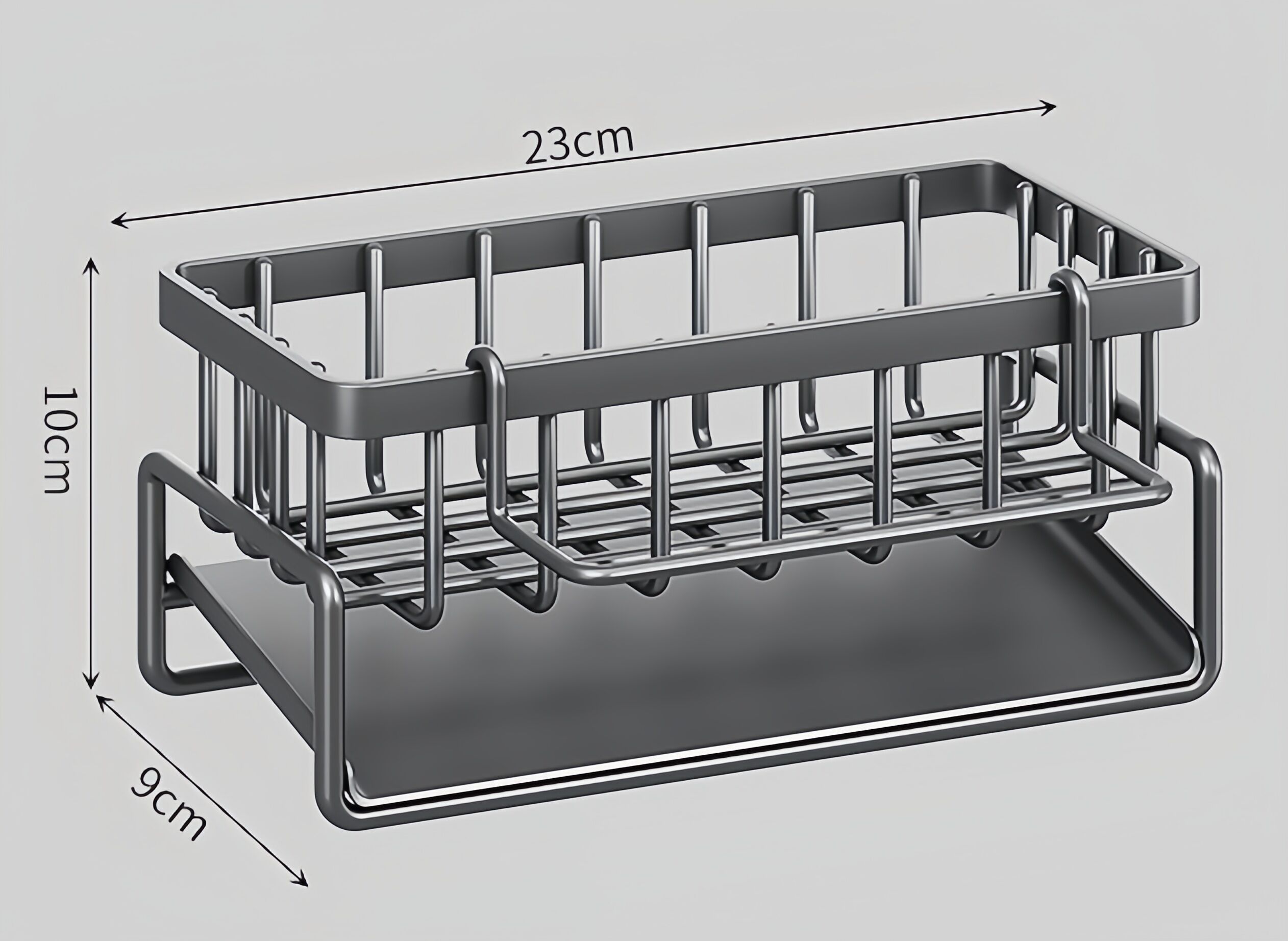 product metal sink storage rack kitchen drainer rack with draining tray  detachable hanging rack for home hotel kitcthen bathroom-37