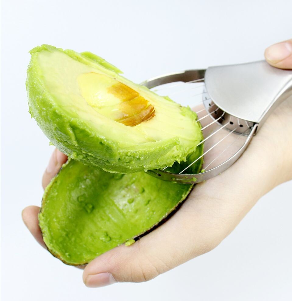 product wholesale kitchen gadgets avocado slicer stainless steel avocado corer  peeler pitaya avocado watermelon slicer and pitter tool-35