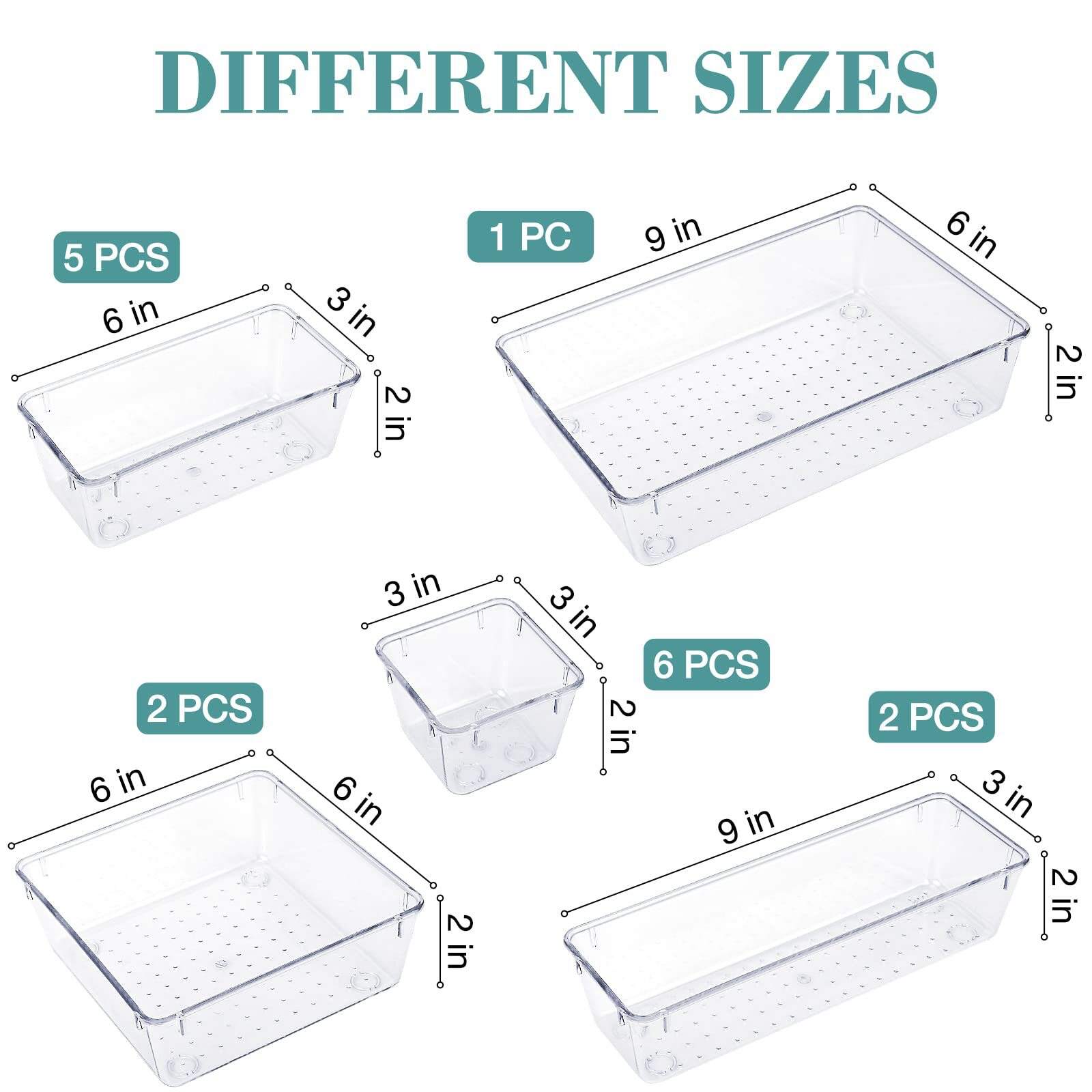 product multifunctional stackable transparent plastic storage boxes set drawer dividers organizers for makeup refrige wardrobe-34