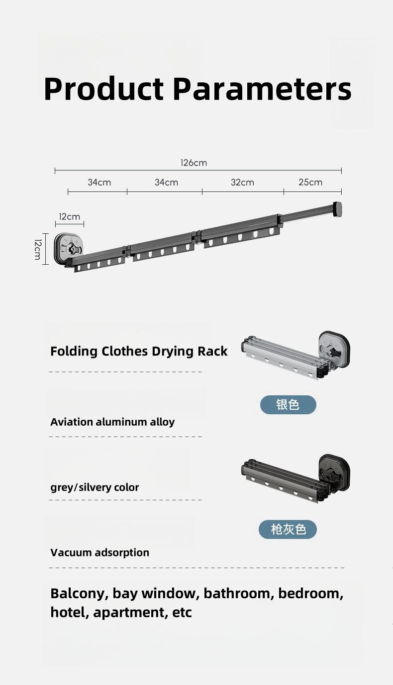 punch free retractable clothes dry rack for laundry room balcony-33