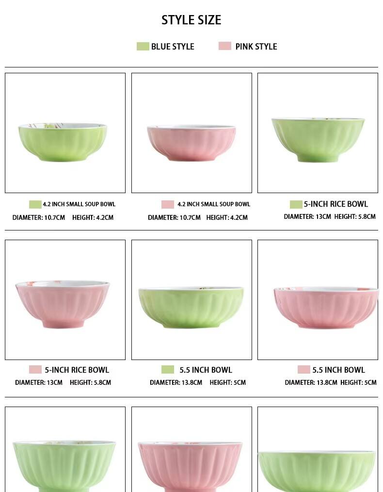 product creative japanese underglaze microwaveable dinnerware sakura bowl and plate set  for home party gifts  restaurant-36