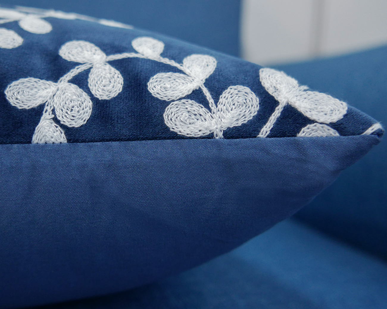 Embroidered cushion cover manufacture