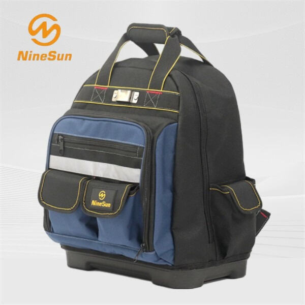 Designed with multiple compartments and pockets for storing various tools and accessories.
