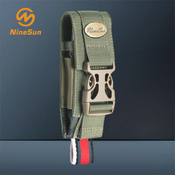 Never lose track of your multitool again with a brightly colored sheath that stands