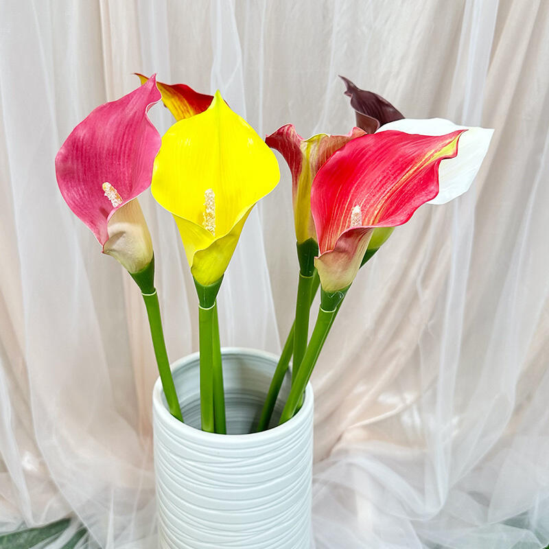 product yuyao single small calla lily multicolor modern style single flower for wall table christmas garden decor wholesale-51