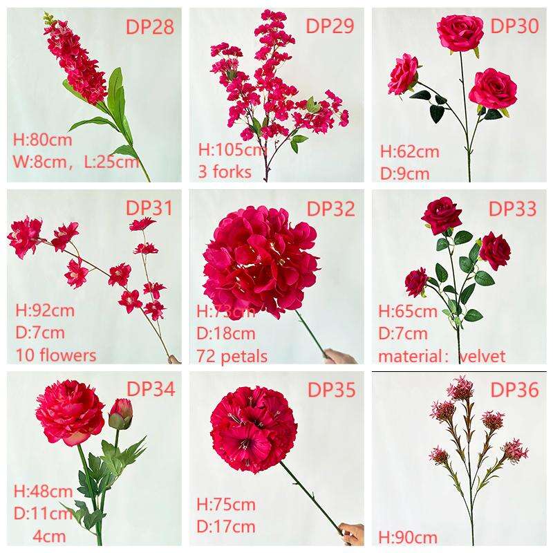 produit multicolore rose foncé fleurs artificielles hortensia simple pour décoration de mariage-54