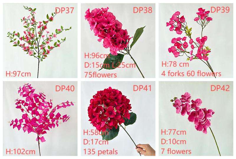 produit multicolore rose foncé fleurs artificielles hortensia simple pour décoration de mariage-55