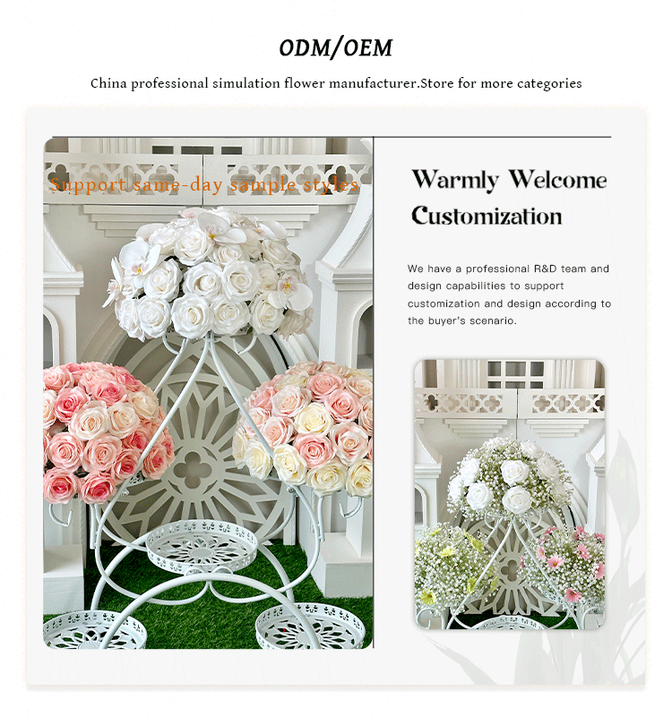 Q207 Hot Sale Wedding Centerpieces Flower ball customizable 40cm/60cm/80cm artificial center piece flower ball Party Home Decor supplier