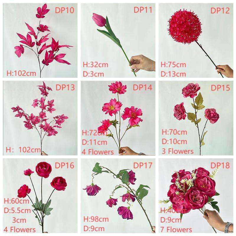 produit multicolore rose foncé fleurs artificielles hortensia simple pour décoration de mariage-52