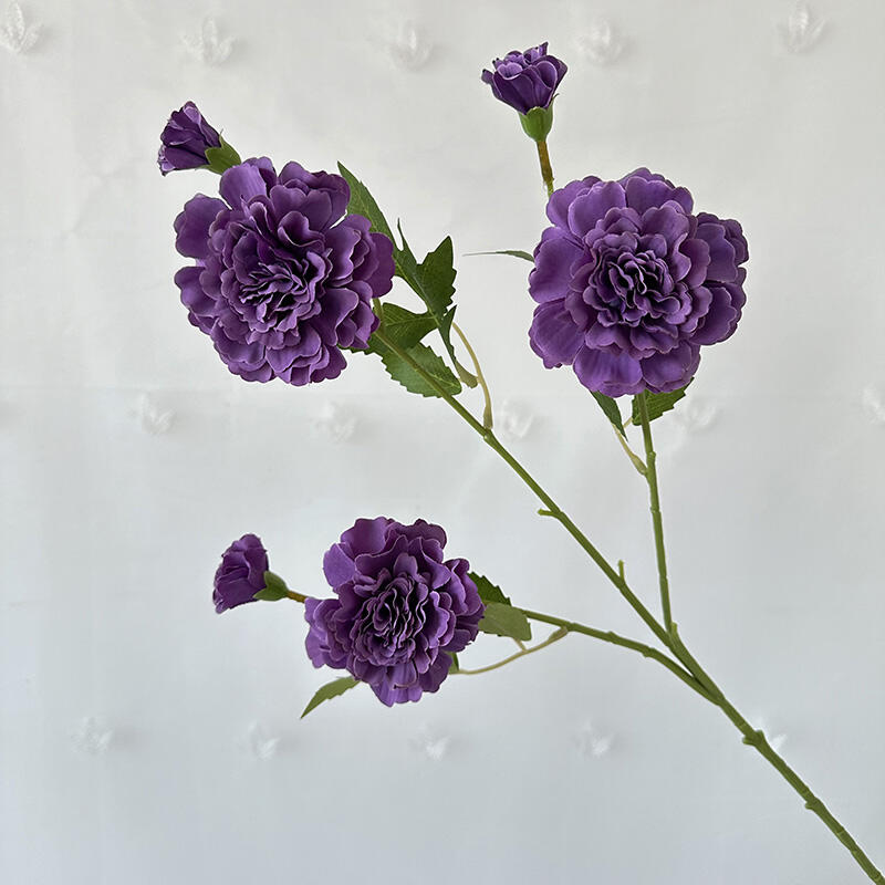 product yu hao lotus peony silk dahlia flower for christmas and graduation three headed design for flower wall backdrop sale-58