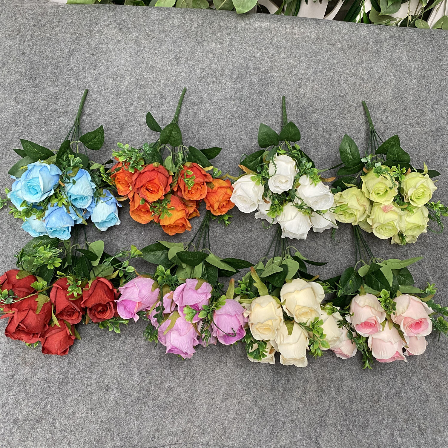 product china supplier  after hand 7  head glue fold zixia fairy rose artificial flower-59