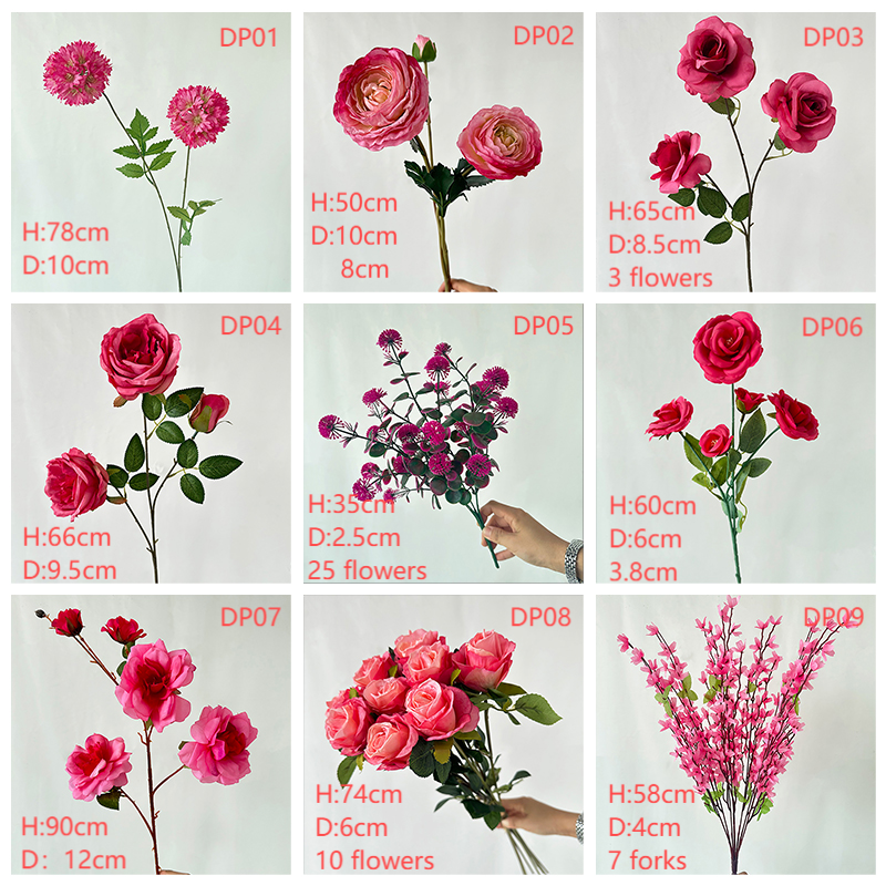 produit multicolore rose foncé fleurs artificielles hortensia simple pour décoration de mariage-51