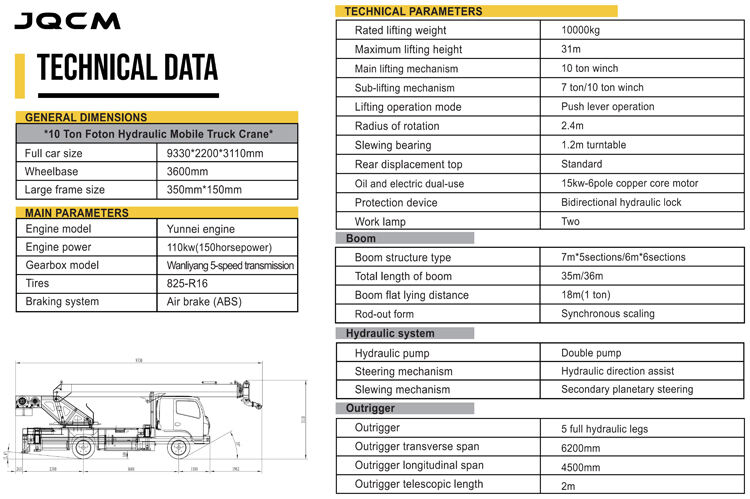 product jqcm china truck mounted 8 ton 16 ton 10 ton lorry truck crane telescopic boom crane mounted truck mobile crane for sale-135