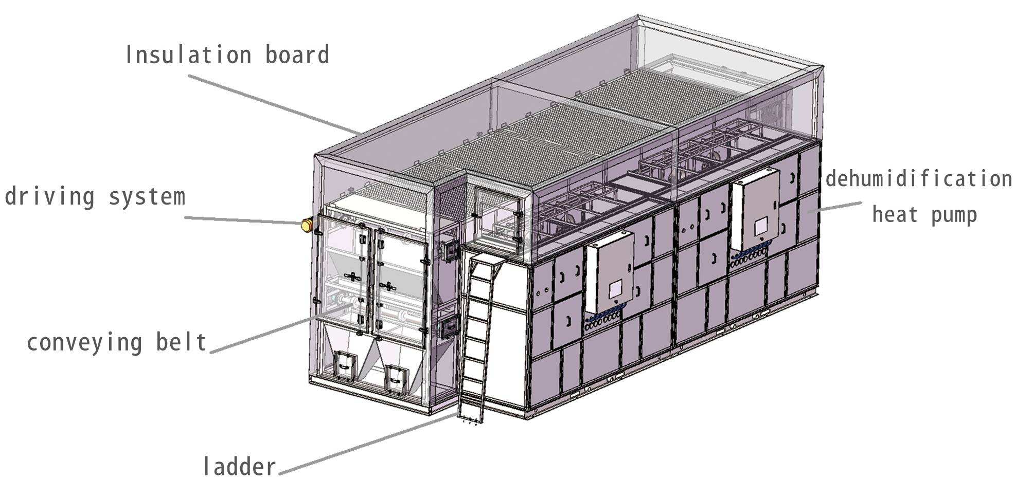 PLC Heat Pump Low Temperature Belt Type Sludge Drying Equipment Sludge Treatment Plant Solid Content 80% factory