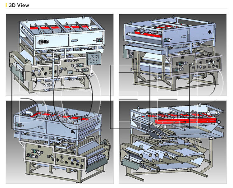 Tannery Waste Water Treatment Plant Belt Filter Press Equipment Ss304 316 Sludge Dewatering System factory