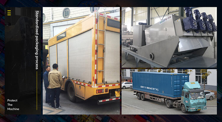 container skid mounted stainless steel mobile sludge dewatering system sludge handling process in wastewater treatment plant manufacture