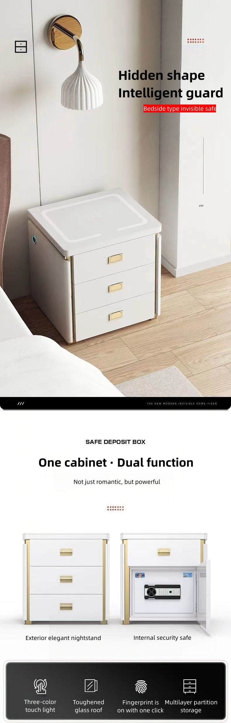 safebox biomertics fingerprint safe hidden safe well furniture manufacture