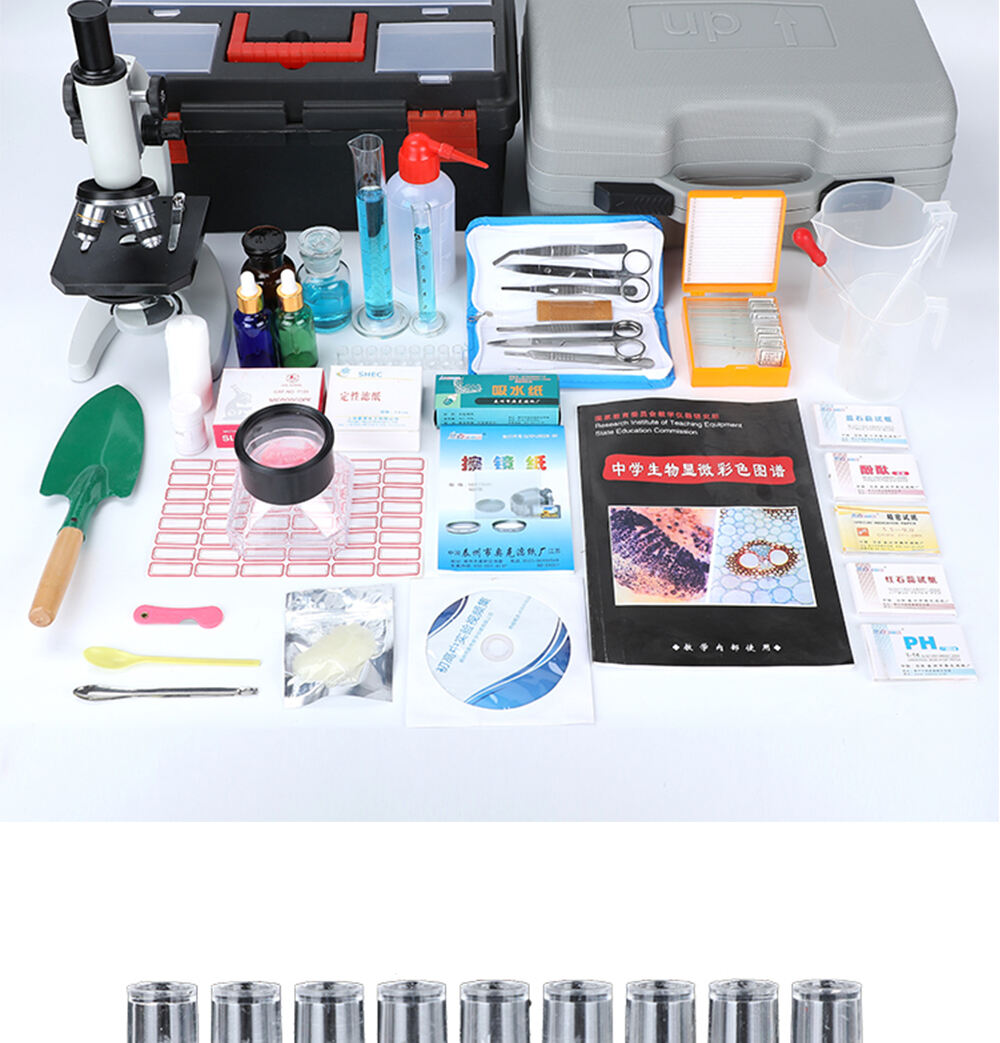 product 2024 high quality portable biological experiment kit school biological experiment equipment microscope set-64