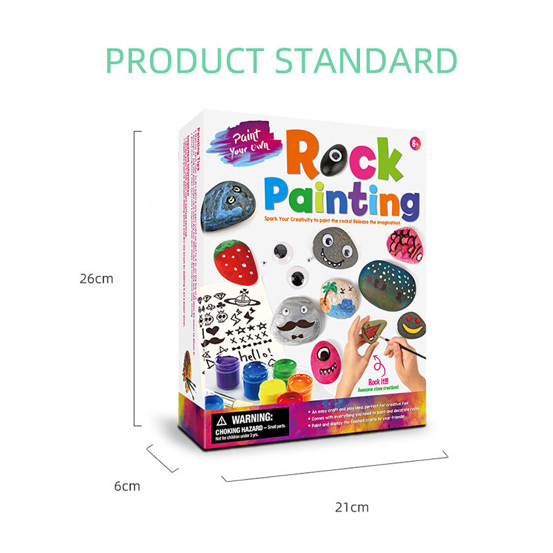 product factory wholesale steam teaching materials painting toys child diy creative stone painted pebbles set-4