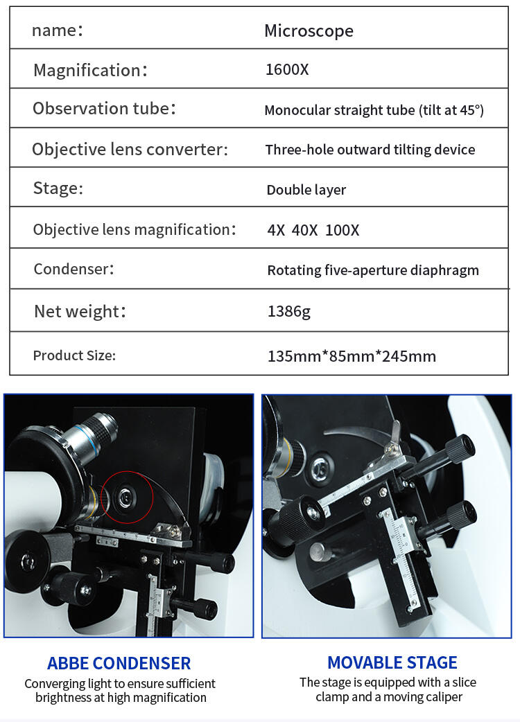 hot sale cheapest price teaching apparatus student 640X medical Lab microscope