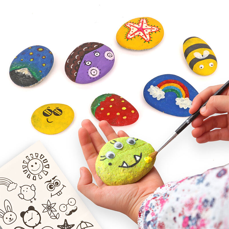 product factory wholesale steam teaching materials painting toys child diy creative stone painted pebbles set-5