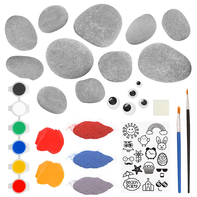 product factory wholesale steam teaching materials painting toys child diy creative stone painted pebbles set-6