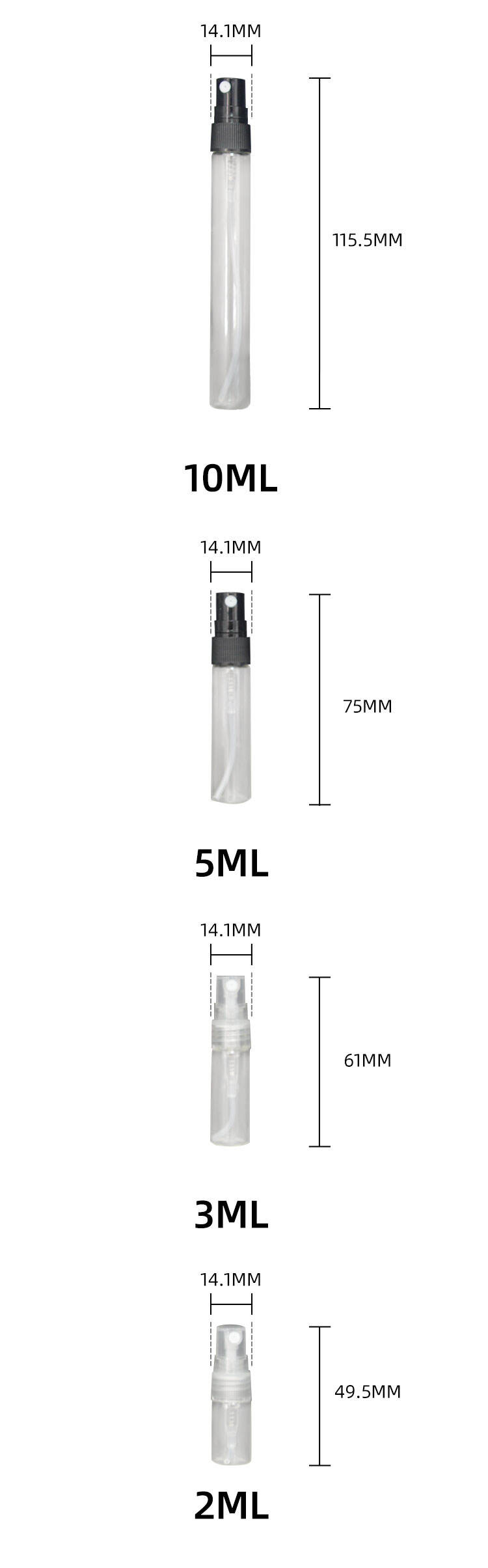 12 mm screw 2 3 5 10ml perfume glass bottles factory