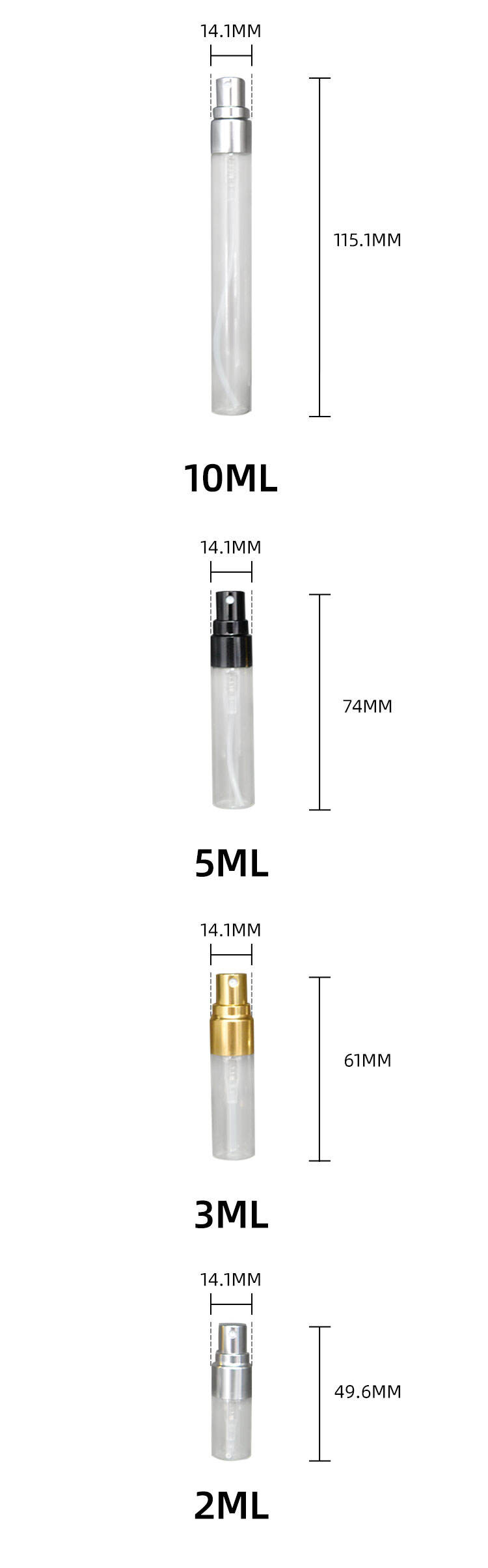 12mm screw perfume glass portable bottle details