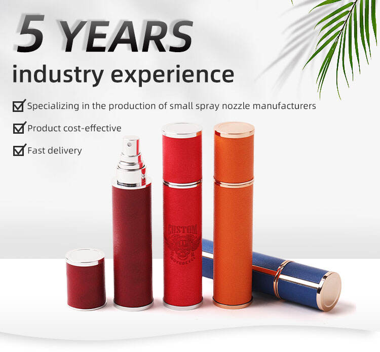 Customize Red Blue Empty Portable Luxury Travel Bottles 10ml Leather Perfume Atomizer factory