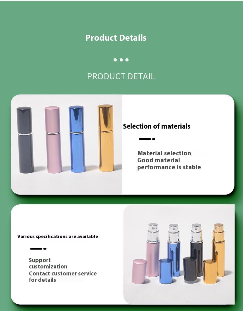 Direct 5ML Aluminum Collar and Metal Base Anodized Perfume Sub-Bottling Lotion Spray Bottle for Bottom Filling manufacture