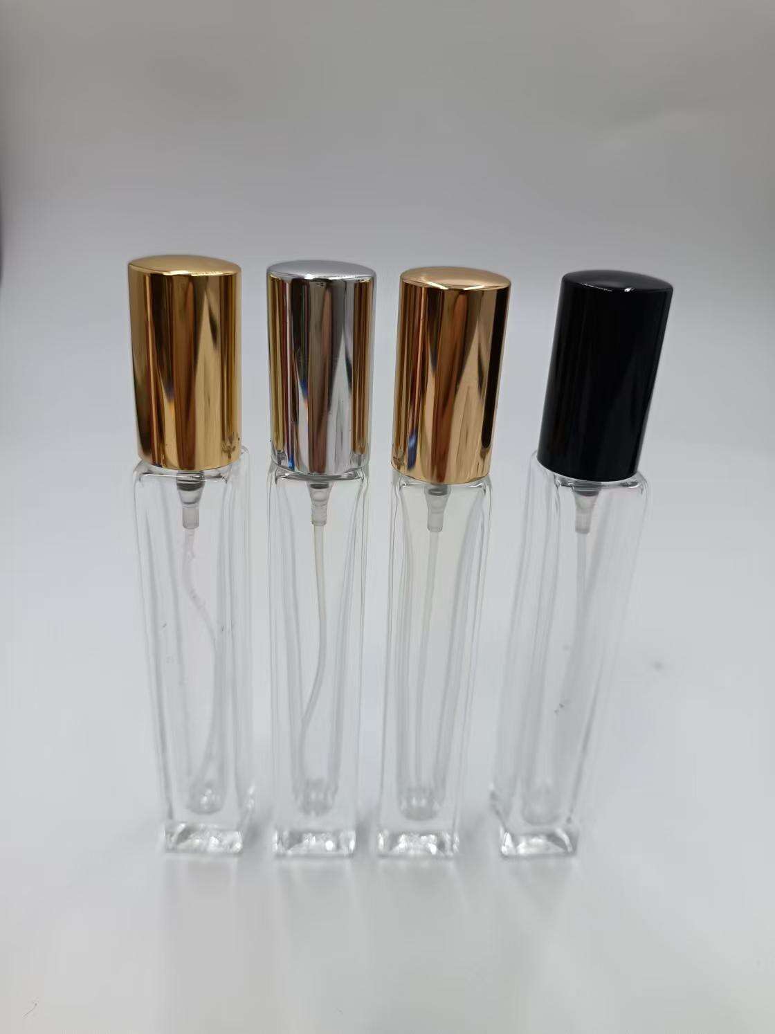 10ml high quality square transparent  perfume glass bottle details