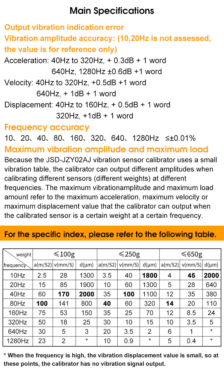 JSD-JZY02AJ Customized Output Vibration Amplitude Display 220V Power Input Socket Portable Vibration Calibrator factory