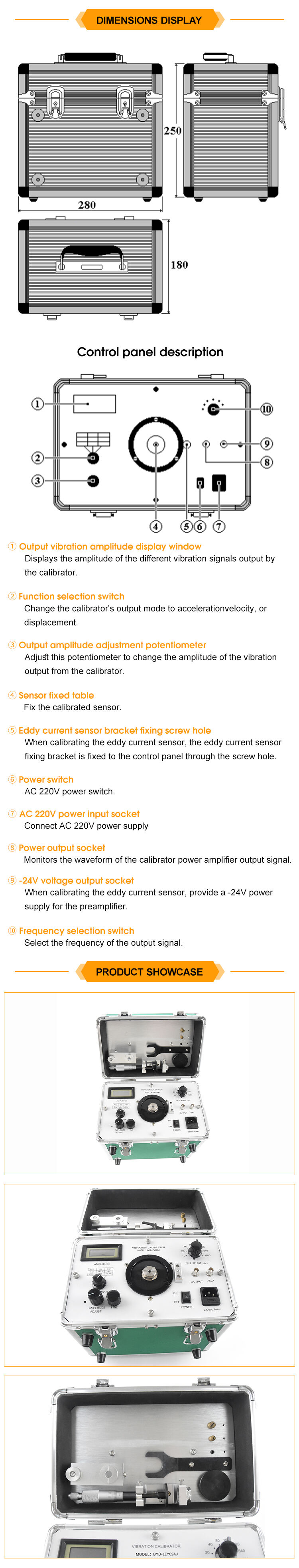 JSD-JZY02AJ Customized Output Vibration Amplitude Display 220V Power Input Socket Portable Vibration Calibrator manufacture